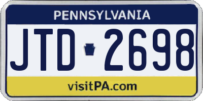 PA license plate JTD2698