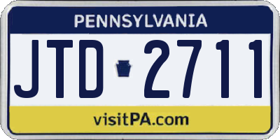 PA license plate JTD2711