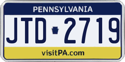 PA license plate JTD2719