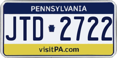 PA license plate JTD2722