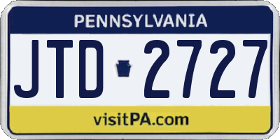 PA license plate JTD2727