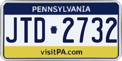 PA license plate JTD2732