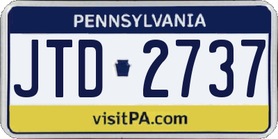 PA license plate JTD2737
