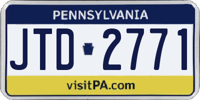 PA license plate JTD2771