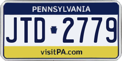 PA license plate JTD2779