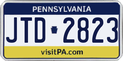 PA license plate JTD2823