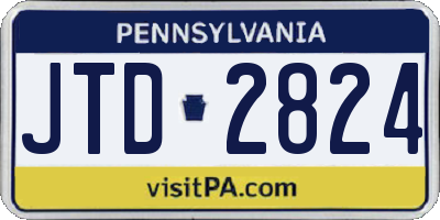 PA license plate JTD2824