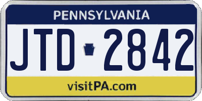 PA license plate JTD2842