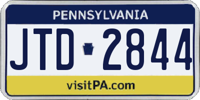 PA license plate JTD2844