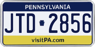 PA license plate JTD2856