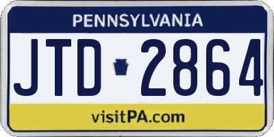 PA license plate JTD2864