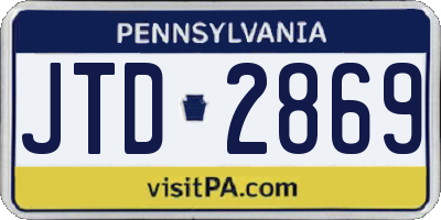 PA license plate JTD2869
