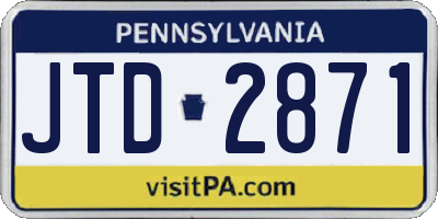 PA license plate JTD2871