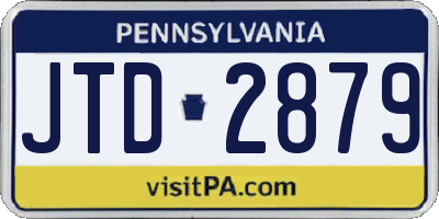 PA license plate JTD2879