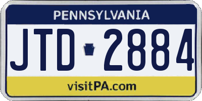 PA license plate JTD2884