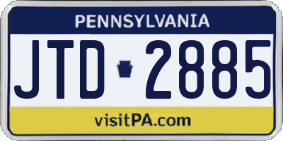 PA license plate JTD2885
