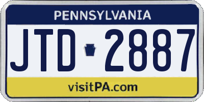 PA license plate JTD2887