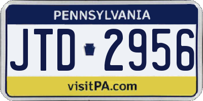 PA license plate JTD2956