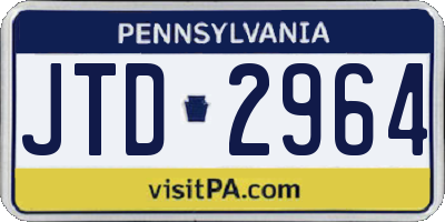 PA license plate JTD2964