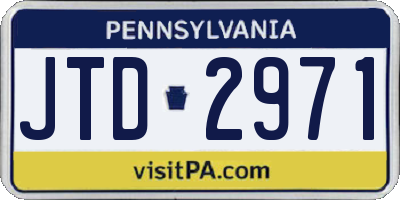 PA license plate JTD2971