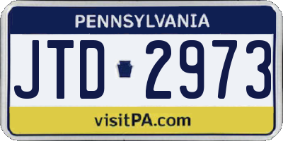 PA license plate JTD2973