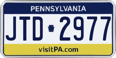 PA license plate JTD2977