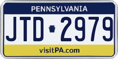 PA license plate JTD2979
