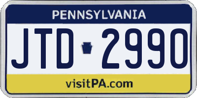 PA license plate JTD2990
