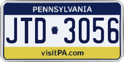 PA license plate JTD3056