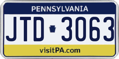 PA license plate JTD3063