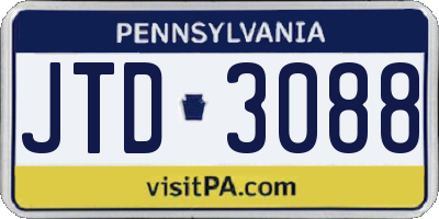 PA license plate JTD3088
