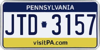 PA license plate JTD3157