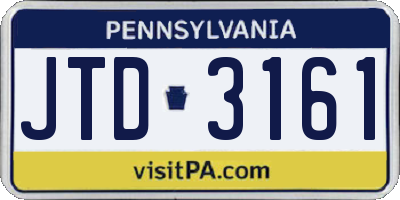 PA license plate JTD3161