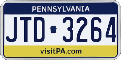 PA license plate JTD3264