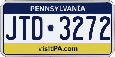 PA license plate JTD3272