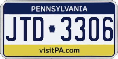 PA license plate JTD3306