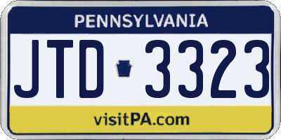 PA license plate JTD3323