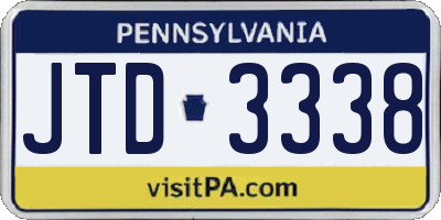 PA license plate JTD3338