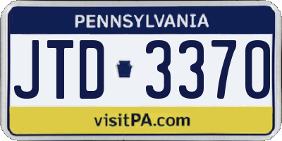 PA license plate JTD3370