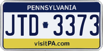 PA license plate JTD3373