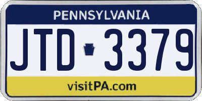 PA license plate JTD3379