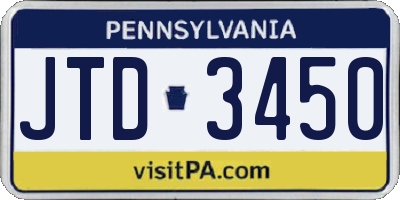PA license plate JTD3450