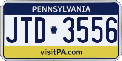 PA license plate JTD3556