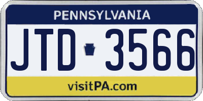 PA license plate JTD3566