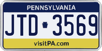 PA license plate JTD3569