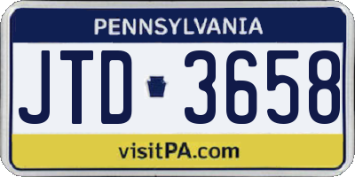 PA license plate JTD3658