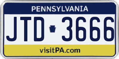 PA license plate JTD3666
