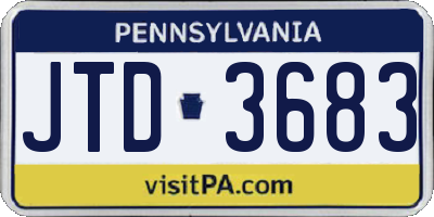 PA license plate JTD3683