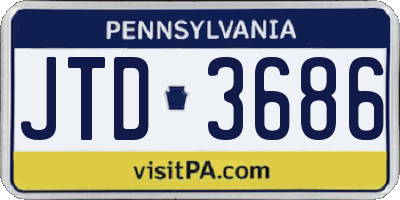 PA license plate JTD3686