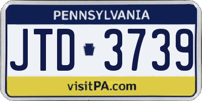 PA license plate JTD3739